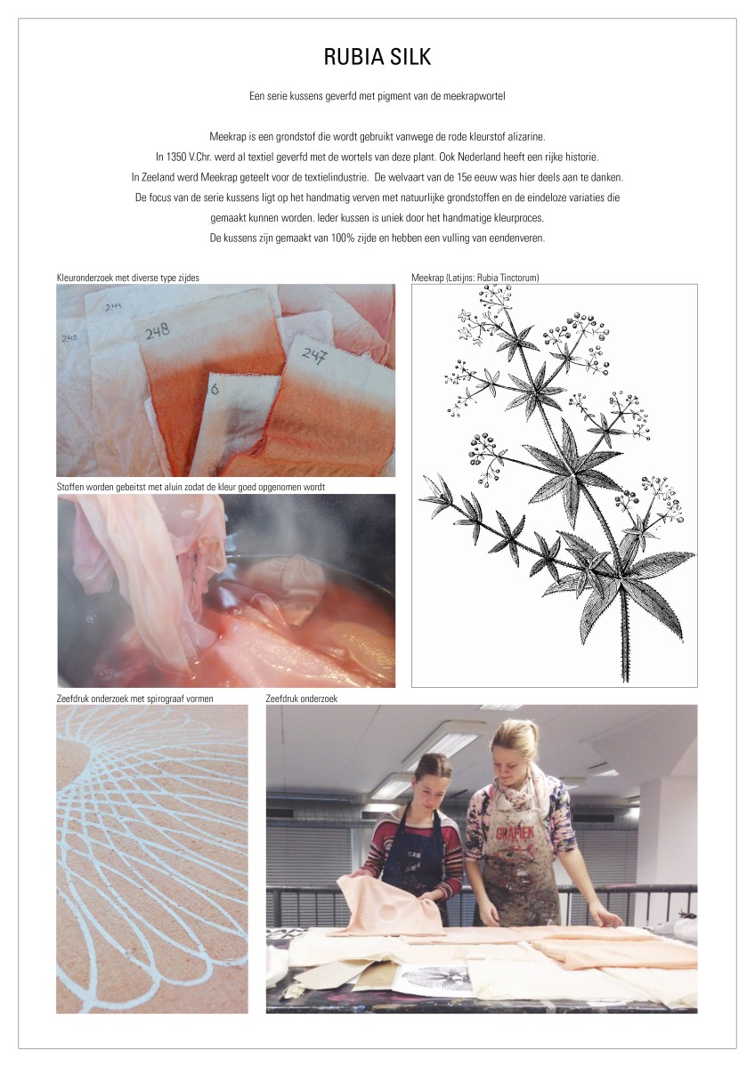 rubia silk, silk, studio cotton & clay, cotton clay, cotton and clay, cotton en clay, silk pillows, zijden kussens, zijde design, silk design, meekrap, meekrap pigment, dutch design, dutch, arlette timmermans, eliska cnossen, kussens, kussen, kussen design, natuurlijk verven, natural pillows