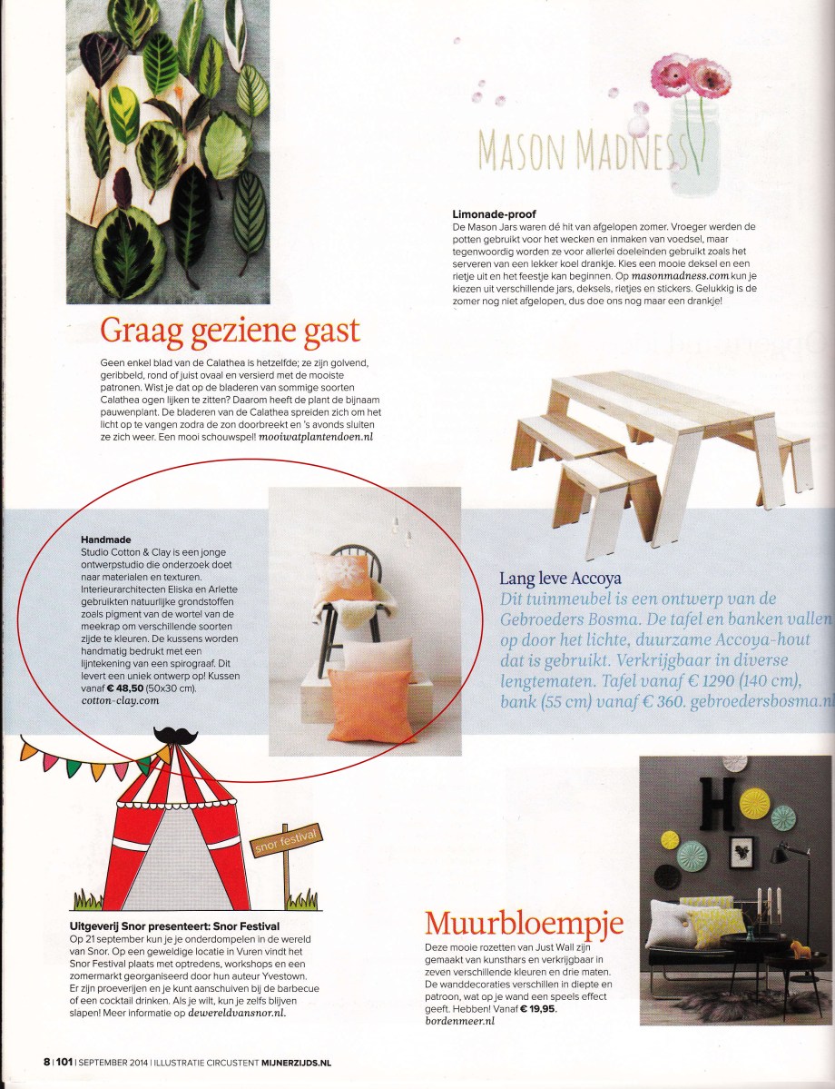 101 woonideeen, cotton-clay, cotton and clay, rubia silk, magazine, tijdschrift, wonen, design